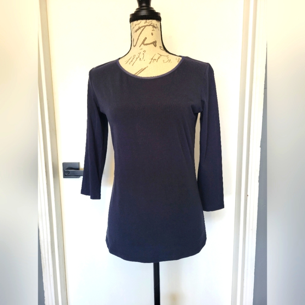 Weekend Max Mara Designer Jersey‎ Knit 3/4 Sleeve Casual Minimal Top Size Med